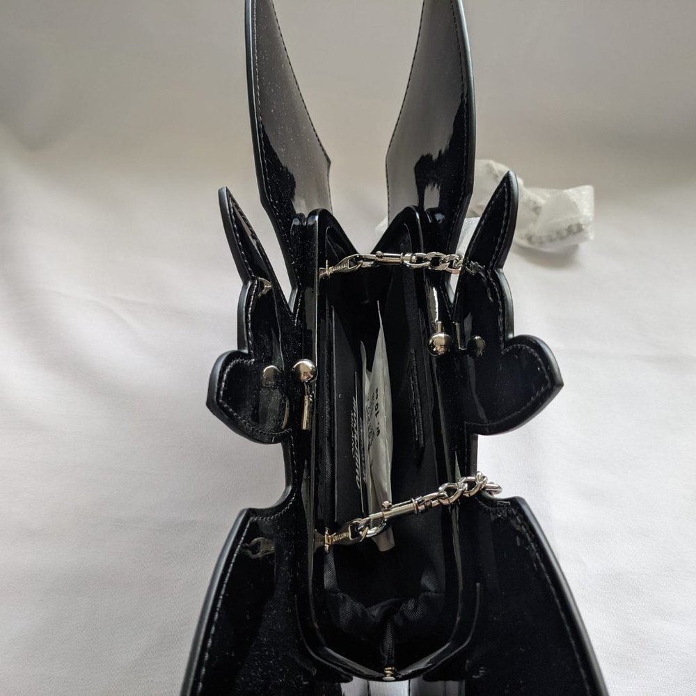 SS20 Moschino Couture Jeremy Scott SHINY BLACK BAT BAG HALLOWEEN TRICK OR CHIC - Picture 15 of 16
